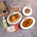 Basmati Kacchi, Chicken Roast, Jali Kebab & Borhani