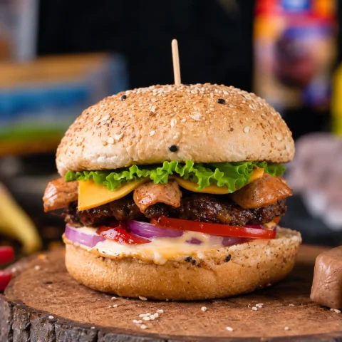 Beef & Sausage Delight Burger